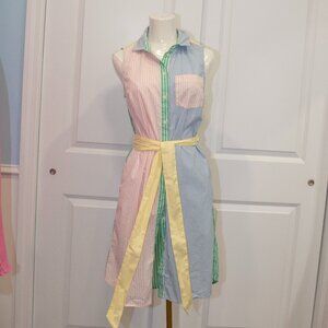 J.Crew Colorblock Stripe Shirt Dress – Sleeveless Tie-Waist, Size 6